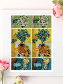 Van Gogh Inspired Series Art Transfer Paper, Artistic Design Transfer Paper For DIY Jewelry, Polymer Clay Earrings Making, No Battery Needed - Transfer Paper - View 14