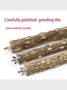 Natural Sichuan Peppercorn Wood Scratching Posts, Convenient Installation For Mynah, Hill Myna, Owl Parrots, Parrot Cage Accessories - Brown - View 3