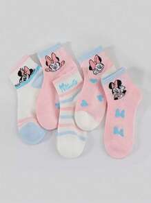 5 Paar Mädchen Cartoon Mickey Maus Mesh Sommer Kurzsocken