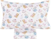 Space Cats Planet Kitty Cute Fun 100% Cotton Cozy Twin Bed Sheet Set, Flat Sheet & Fitted Sheet & Pillowcase Natural Bedding Set (Planet Cat, Twin) - Grey - View 1