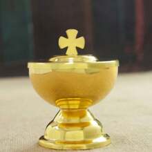 ‌Orthodox Mini Holy Water Chalice Spoon Set Zinc Alloy With Cross Top Design Compact For Home Blessings Sacred Gifts‌