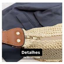 Boho Straw Shoulder Bag For Women – New For Spring Summer 2025, Spacious And Stylish - 米色 - 查看 6
