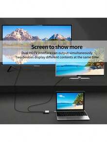 USB C To  Adapter, Type C To  Multiport Adapter With 4K  Output,3 In 1 USBC To 4K ,USB3.0 And USB C Charging Port, USB-C Digital AV Multiport Adapter For TV And Projector - GRAY - View 6