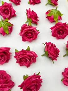 20/10/1pc Artificial Flowers Light Pink Roses Flower Heads For Wedding Party Decoration, Cake Decoration And Home Living Room Table Decoration,Fake Plants,Fall Decor,Room,Desk,Garden Decor