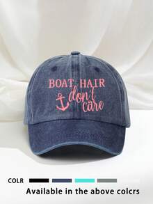 1 szt. haftowana czapka baseballowa z włosiem z łódki, regulowana zewnętrzna ochrona przeciwsłoneczna, codzienna czapka, odpowiednia na podróże wiosną/jesienią, modna uniwersalna czapka przeciwsłoneczna dla mężczyzn, styl Y2K - czapka baseballowa - Zobacz 13