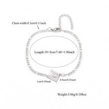 1pc Men's Fashion Letter Stainless Steel Chain Bracelet - Silver - View 2