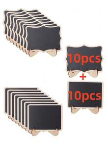 Set de 10 piezas de pizarras pequeñas para DIY y ensamblar, adecuadas para decorar etiquetas de boda, fiestas y decoración de etiquetas de comida - Negro - Ver 12