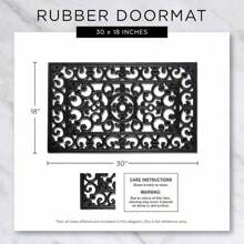 Local Shipping-DII Rubber Doormats Collection All Weather, 18x30, Lattice