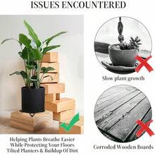 12 PCS Pot Feet For Outdoor Planters Plant Pot Feet Invisible Flower Pot Risers Toes Plant Risers For Pots Outdoor Prevent Stains And Water Damage Black - Black - View 3