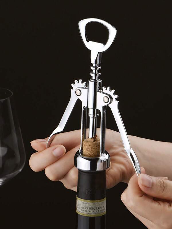 1 Stück manueller geflügelter Weinflaschenöffner, multifunktionaler Korkenzieher-Flaschenöffner aus Zinklegierung, Hebel-Design, geeignet für Wein, Getränke, Saft, Bier, Halloween, Partys, Heimtreffen