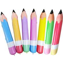 1pc-Jumbo Inflatable Pencil 7 Colors Blow Up Pencil Crayons Balloons Decorations For Classroom Theme Back To School Birthday Party Supplies Home Decor Room Decor School Supplies - Multicolor - View 7