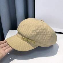 1pc Women Minimalist Printed Art Design Solid Color Retro Painter Beret, Suitable For Daily Wear Matching, Perfect Gift, Travel & Vacation - 彩色 - 查看 7