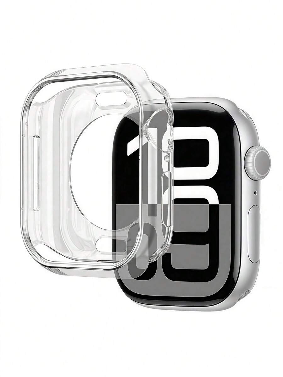 Ốp lưng silicon bảo vệ tương thích với Case 42mm 46mm 40mm 41mm 44mm 45mm Ốp lưng mềm chống sốc, chống trầy xước và chống bụi Vỏ bảo vệ bằng silicon siêu mỏng nhẹ, mềm mại, tương thích với Cover Series SE 10/9/8/7/6/5/4 với các đường cắt chính xác và dễ dàng lắp đặt cho nam nữ - Trong sáng - Xem 1