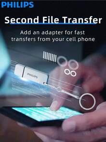 PHILIPS 飞利浦 128GB USB 3.2 OTG 闪存盘兼容 iPhone、iPad 和电脑 - 外部移动存储，用于存储照片、视频等，让您的生活更轻松