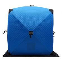 Durable 210D Oxford Ice Fishing Tent For 1-2 People With Fiberglass Rods, Easy Setup, All-Weather Protection, Spacious Design, Perfect For Winter Adventures - Blue - View 5