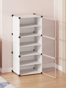 Zapatero con puerta, gabinete de zapatos de varios niveles, estantería de almacenamiento de zapatos de plástico, adecuado para armarios, pasillos, dormitorios, entradas - Multicolor - Ver 11