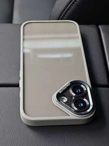 优质金属镜片简约黑边透明男女通用手机壳，适用于 16 Pro、15 Pro Max、14/13/12/11/4 Plus，全身保护套