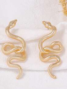 ZAA Snake Shaped Exaggerated Earrings, Fashionable And Niche, With Alloy Texture And Snake Shaped Exaggerated Earrings That Are Versatile, Personalized And Designed For Women
