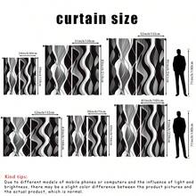 2 piezas Cortinas de diseño de línea de arte abstracto moderno - Diseño de bolsillo para barra, equilibra la privacidad, fácil instalación, adecuado para dormitorio, sala de estar, baño y otras decoraciones diarias, lavable a máquina, impresión digital, 100% poliéster, 90 g/m² - Multicolor - Ver 3