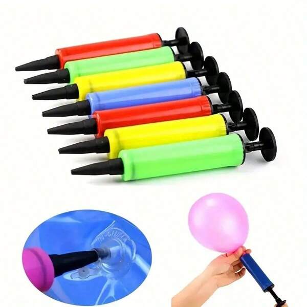 1 pièce Pompe de gonflage manuelle de ballon - sans électricité nécessaire, couleurs aléatoires (rouge, vert, jaune, rose), pompe à air portative pour ballons en latex et en feuille - fournitures pour Pâques, mariage, baptême, fête de Thanksgiving, conception facile et durable, idéale pour les célébrations