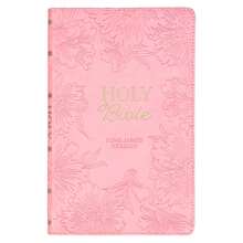 KJV Holy Bible, Gift Edition King James Version, Faux Leather Flexible Cover, Light Pink Floral (Hardcover) By Christian Art Gifts (Creator) - 單本 - 查看 3