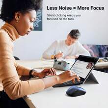 UGREEN Wireless Mouse Ergonomic 6 Silent Mute Buttons, 2.4G Wireless With USB Mini Receiver, 5 Level DPI Setting 4000DPI For PC//Linux Laptop(Battery Not Included) - Blue - View 5