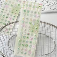 8 件可爱宠物 3D 水晶贴纸，可爱猫、狗、兔子等动物贴纸，天气、植物、迷你零食卡通贴纸，适用于剪贴簿、手机壳装饰、笔记本文具