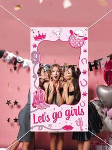 Westliche Cowgirl Party Dekorationen, Lasst uns Mädels los, Geburtstags Fotobox Requisiten, Disco Pink Cowboy Party Hintergrund, Wildwest Thema Party Dekorationen, Cowgirl Cowboys Junggesellinenabschied Rodeo Party Zubehör