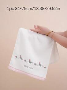 9/3/2/1 pieza Toalla de baño de felpa coral bordada con rosa, elemento floral de estilo pastoril y romántico, paño de lavado o toalla de baño suave y absorbente con encaje, decoración acogedora para el baño del hogar, regalo de San Valentín