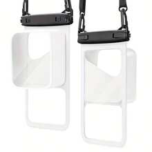 1 个防水手机袋，3D 设计，厚壳友好，透明塑料干燥袋，适用于 8 英寸智能手机，配有颈带，适合海滩、巡游和旅行，潜水手机干燥袋，防水手机袋，带触摸屏功能的防水手机袋，通用水下摄影防水袋，适用于各种智能手机。