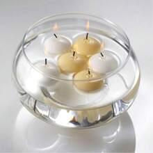 10 Pack Of 4 Hour White Floating Candles - 4cm Diameter - Ideal For Wedding And Party Decor