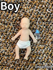 1个3.15英寸/8厘米手工硅胶重生娃娃，逼真的手掌，实心硅胶材质，适合男婴和女婴，有彩色和无色可选，新生儿玩具，母亲节/生日礼物