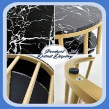 Kalolary Table de manucure Kalolary, table à ongles avec repose-mains, station de travail, structure en marbre, salon, station de manucure, équipement de stylisme ongulaire, spa, maquillage, institut de beauté (noir)