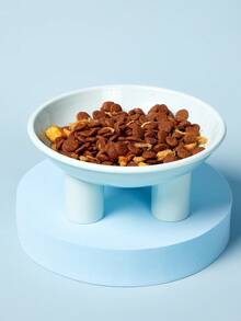 PETSIN 新款宠物碗，陶瓷高脚猫碗，开口大，三脚设计保护颈部，猫/狗食碗 - 彩色 - 查看 6