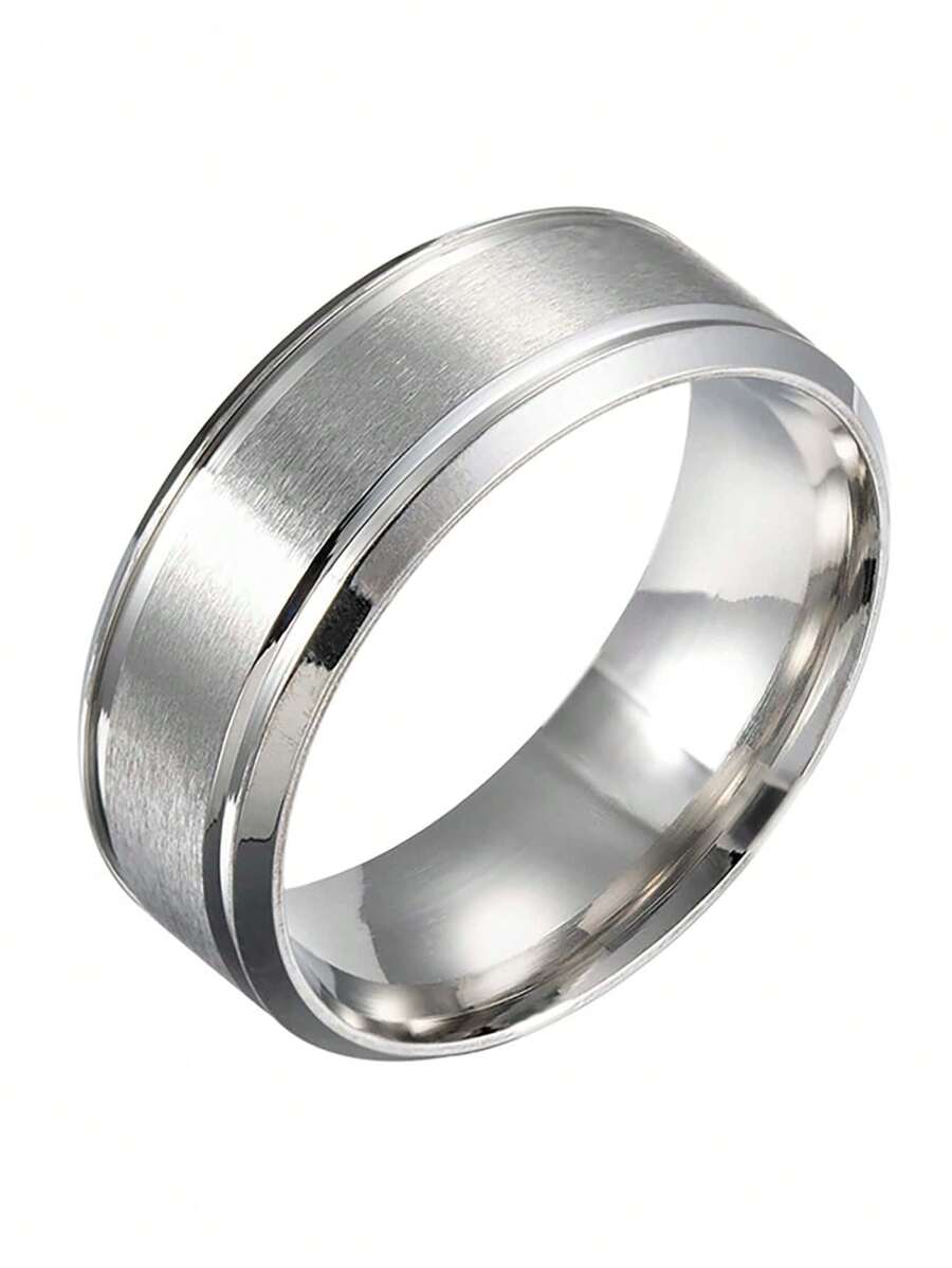 1pc Minimalist Tungsten Stainless Steel Ring, Versatile Design For Men & Women