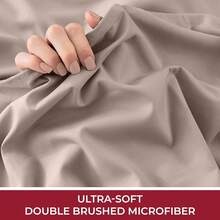 Mellanni King Fitted Sheet - Iconic Bedding Sheets With Up To 16 Inch Deep Pocket - Soft & Cooling - Fade & Stain Resistant - 1 PC (King, Light Blue) - 1872 Tan - View 6