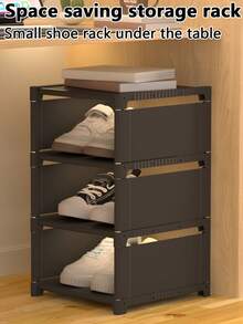 1 Zapatero de múltiples niveles, sencillo, a prueba de polvo, ahorra espacio, sin montaje, adecuado para entrada, armario, pasillo, sala de estar, garaje