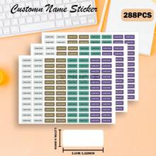 [Customized] 96/192/288/384pcs Personalized Labels, Customized Name Labels For School Supplies, Back To School, Lunch Boxes, Books, Pencils, Water Bottles, Toothbrush Stickers