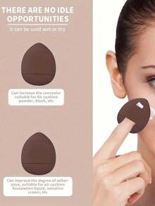 5/10/20/30/40/50/60/80/100 Pieces Makeup Tool Set, Including: 10 Pieces Makeup Sponges For Liquid Makeup + 10 Pieces Mini Makeup Sponges For Liquid Makeup + 10 Pieces Triangle Powder Puff For Loose Powder And Makeup Setting + 10 Pieces Air Cushion Powder Puff For Face Makeup + 10 Pieces Mini Air Cushion Powder Puff For Face Concealer Makeup - Coffee Brown - View 8