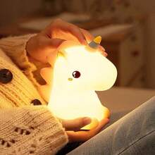 Cute Whale Unicorn Night Light Silicone USB Rechargeable Nightlights Bedroom Decor Table LED Lamp Gifts