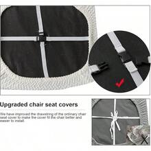Seat Covers For Dining Room Chair Seat Slipcovers Kitchen Chair Covers (Beige, 4 Pcs) - 白色 - 查看 3