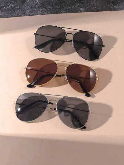 3 件装儿童时尚金属框时尚眼镜