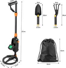 Froadp Garden Metal Detectors Professional Metal Detector LCD Display With Long ABS Handle, Waterproof Search Coil And Carrying Bag Metal Detector - 橘色 - 查看 2