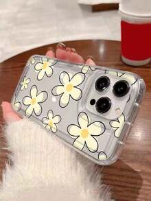Funda para teléfono (1 unidad) con estampado floral, transparente, resistente a golpes y caídas, fabricada en TPU suave y goma. Compatible con phone 1/12/13/14/15/15 Pro/15 Plus/15 Pro Max/X/XS/XR/11 Pro/12 Pro/13 Pro/14 Pro/11 Pro Max/12 Pro Max/13 Pro Max/1 - Multicolor - Ver 2