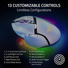 Razer Basilisk V3 Pro Wireless Gaming Mouse - 35K DPI, 13 Buttons, Chroma RGB, Optical Switches, Up To 140Hr Battery-White - trắng - Xem 4