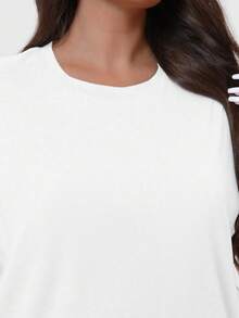 SUPEKYKO 大码女式短袖T恤 - 宽松运动上衣，适合健身、瑜伽和休闲穿着 | 四季皆宜 白色夏季 - 白色 - 查看 9