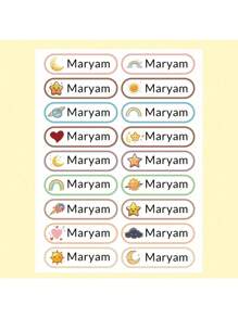 1pc Stamp+100 Name Stickers- Custom Name Stamp For Kids Clothing Waterproof The Name Stamp Personalized For Clothes ,Handwritten Signature Stamp,Personalized Clothing Stamps For Clothes, DIY Customized Cartoon Self Inking Name Seal Stamp For Business Use Back To School Supplies Student Stationery Gift