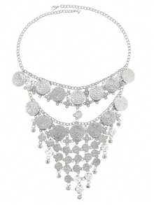 1件装女士硬币流苏面具发饰肚皮舞传统民族服装头饰首饰 - 彩色 - 查看 16