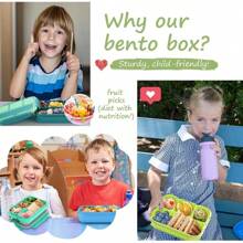 Children's Bento Box, Girls' Bento Box, Boys' Bento Box, Portable Food Container, Portable Bento Box With Lid, Food Storage Container, School Leak Proof Food Storage Box, This Bento Box Set Includes A 1200ml/40oz Lunch Container, A Separate Sauce Cup, Plastic Fork And Spoon, 10 Animal Food Picks, And 4 Pancake Cups. Specially Designed For Children And Adults Who Love Lunch Boxes