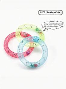 1 pieza/3 piezas/6 piezas Juguetes de autosatisfacción para gatos con forma de rosquilla, que contienen campanas, tubos flexibles, resortes y juguetes para lamer y morder, con sonidos lindos para todas las razas de gatos, fabricados de material plástico y sin necesidad de pilas
